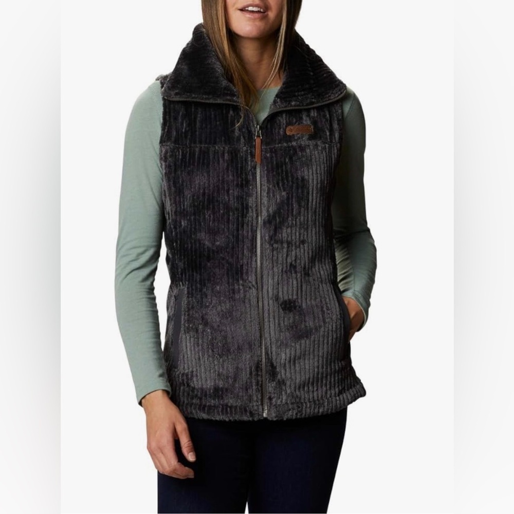 Columbia Fire Side Vest Dark Grey Shark Super Soft Women’s Size 1X Outdoor